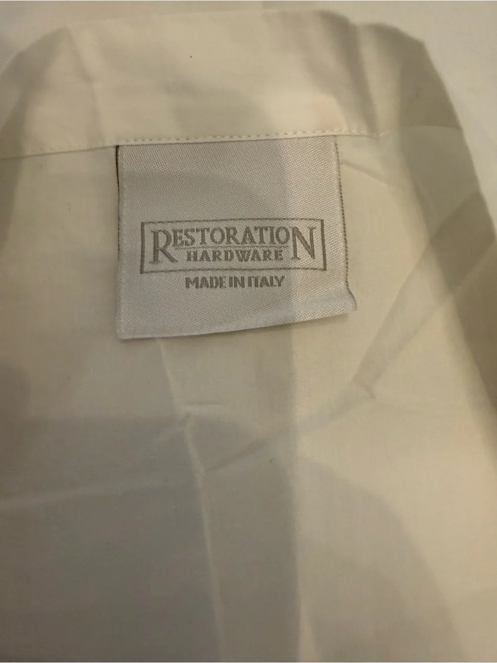 Restoration Hardware white and brown pillow shams see description